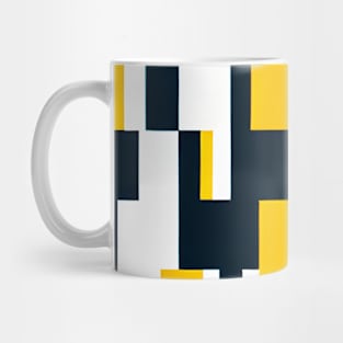 Yellow black and white abstract geometric pattern, Bauhaus style Mug